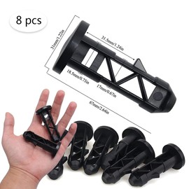 DHinkyoung 8 Pcs Wheelie Bin Lid Hinge Pins, Sturdy Trash Can Lid Hinge Pins, Outdoor Plastic Hinge Pins, Flexible Bin Cover Fixings for Yard and Outdoors 120/240L Wheelie Bins (67mmx31mm, Black)