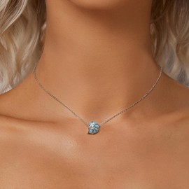 MUNDELL 925 Sterling Silver Blue Conch Bead Charm Ocean Charm for Original Silver Bracelet or Bangle Jewelry Make Pendants