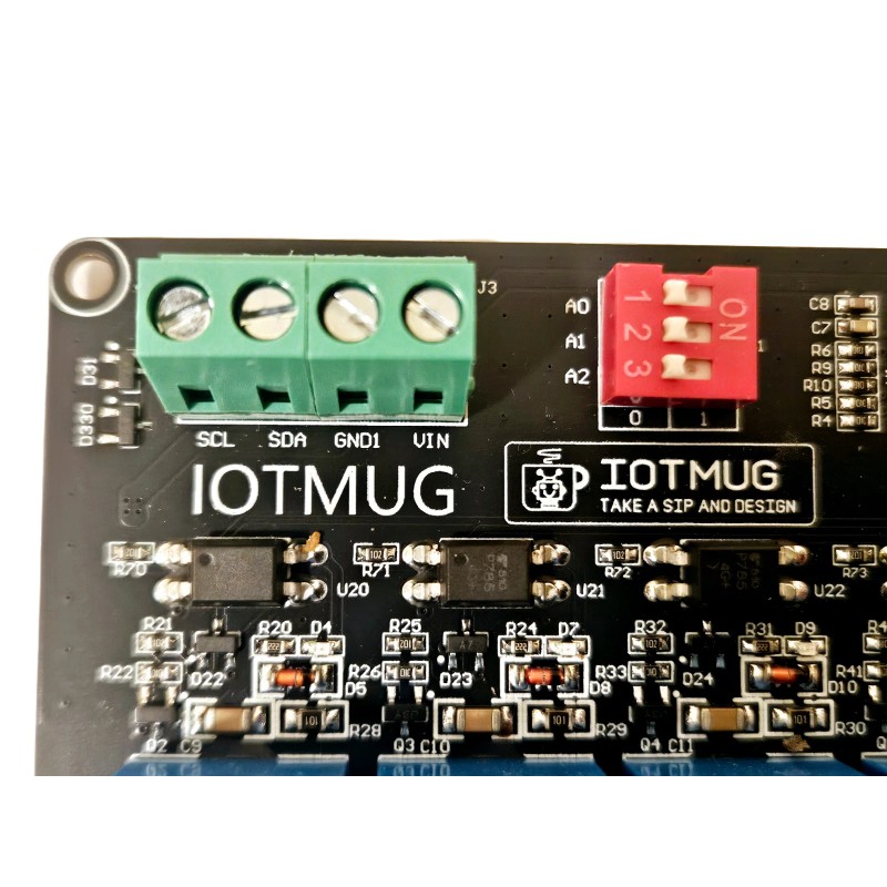 IOTMUG 8 Channel I2C Electromagnetic Relay Module Arduino Raspberry Dual