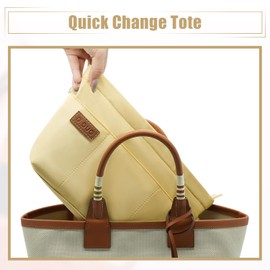 D.DUO Bag Organizer Insert, Crossbody Bag, Tote Organizer Insert with Adjustable Bag Strap, Waterproof Nylon Purse Inserts (Yellow, M)