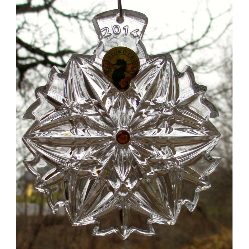 WATERFORD Crystal 2014 Snowflake Wishes Peace Christmas Ornament 4th Ed