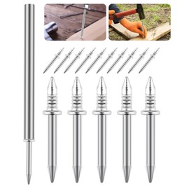 Pack of 300 Double Head Skirting Board Nails, Seamless Nail with Double-Headed Socket Thread Nail, Double Headed Nails Wall Steel Nails, Invisible Safety Screws with 3 Sleeve Tools