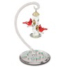 Handcrafted Glass Baron Cardinal's Delight Feeder 5 Inches Tall