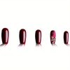 Valentine’s Wine Red Press on Nails Medium Square Fake Nails