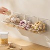 Veefos 3-Pack Small Clear Storage Baskets, Adhesive Spice Rack Wall