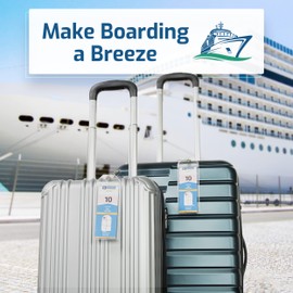 Highwind 4 Pack Cruise Luggage Tag Holder for Suitcases - Compatible with Celebrity 2025 Royal Caribbean Luggage Tag Holders Travel Essentials Cruise Lanyard