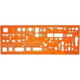 Standardgraph 1:50 Sanitary Stencil - Sanitary Engineering Design Symbols for Architects and Engineers - Transparent Plastic Stencil for Precise Interior Design Plans