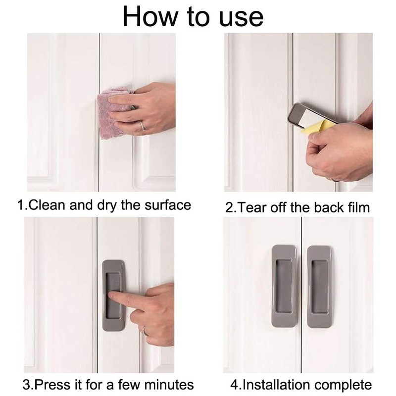 4 pcs Self-Stick Kitchen Cabinet Door Window Handle Helper Auxiliary