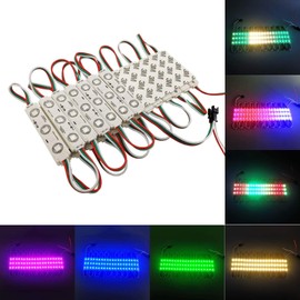 YUNBO 100Pcs WS2811 RGB LED Module Lights DC 12V SMD 5050 Addressable Dream Color Smart RGB+IC Module Waterproof IP65 LED Storefront Lights with Tape Adhesive Backside(No Controller)