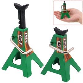 Treehobby 1/10 RC Scale Model Car Metal 6 Ton RC Car Simulation Jack Stands Lifting Compatible with traxxas TRX-4 Axial SCX10 Wraith Tamiya CC01 RC4WD D90 1/10 RC Crawler Truck Accessories(Green)