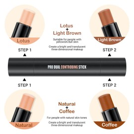 Lilbitty 4 Colours Contour Pencil Makeup Set Concealer Stick Cream Contour Palette Makeup Kit for Beginners Nose Bronzer Stick Liquid Contour Face Highlighter Makeup