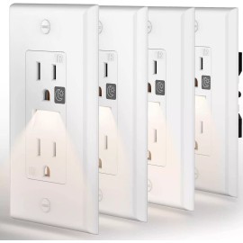 SOZULAMP Tamper Resistant(TR) Receptacle Outlet with Night Light-Easy to Install