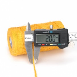 G2PLUS Yellow Jute String Twine 2MM, 100M Natural Garden Jute Rope, 3 Ply Art and Crafts Linen String for DIY Craft; Gardening Use