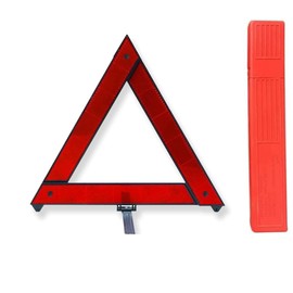 Mirhua Triangle Display Board for Cars, Foldable, Day and Night Type, Emergency Supplies, Disaster Prevention, Compact, Prevents Accidents While Parking on Standard Roads and Highways, Includes