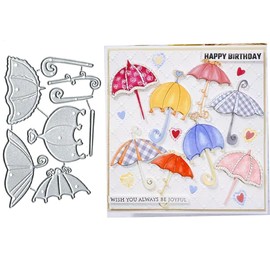 4Pcs Umbrellas Frame Metal Die Cuts Dies Stencil, 4Pcs Umbrellas Frame Cutting Dies Cut Stencils DIY Scrapbooking Cards Photo Album Craft Embossing Paper Dies for Album Card Scrapbooking Making