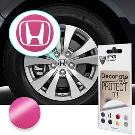 IPG Compatible with Civic Accord CRV VTEC Si Logo Center Cap Overlay Wheel Tire Decals Inner or Outer Stickers (Center Cap:2.25") (4 Units) Personalize Your Vehicle (Outer Logo, Gloss Pink)