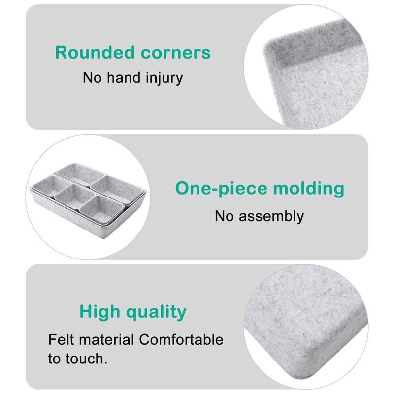 Pack of 8 Drawer Organiser System Felt Organiser, Stackable Felt