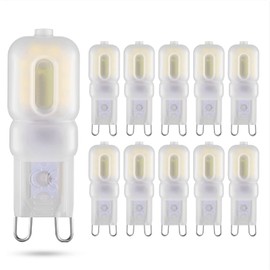 Sriomny G9 LED Bulb 10 Pack , 2W 20W Halogen Equivalent , G9 White Light 6000K , Milky White Cover , G9 Double pin Base , Non-dimming , 360 ° Beam Angle Bulb , AC120V