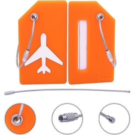 Timotech Paquete de 5 Etiquetas de Silicona para Equipaje con Tarjeta de Identificador de Maletas, Etiquetas para Maleta de Viaje, perfecta para detectar Rápidamente la Maleta de Equipaje en Avión.