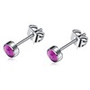 Women Earrings Titanium Non-Nickel Stud Earrings 4mm Amethyst Hypoallergenic Birthstone