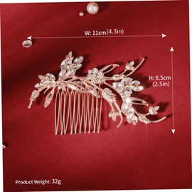 Baluue Elegant Crystal Hair Comb Durable Hair Accessory Decorative Cirrus Shape for Weddings Special Occasions Charming Bridal Clip