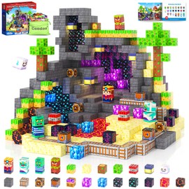 Coodoo Magnetic Blocks, Build Mine Magnet World Set for Kids Ages 4-8, Magnetic Tiles Toddler Outdoor Toy STEM Construction Building Blocks Sensory Toys for Boys & Girls Ages 3+ Kids Games
