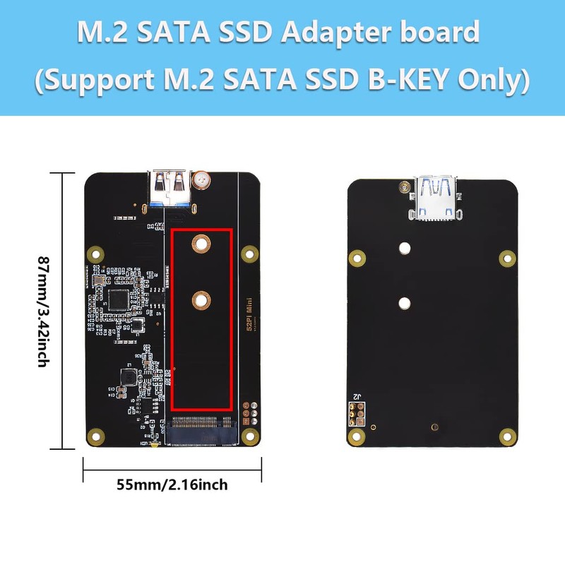 GeeekPi DeskPi Lite M.2 SATA Expansion Board for Raspberry Pi