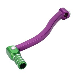 INFINAUTO Folding Motorcycle Gear Shifter Lever for Kayo T6 Aluminum Alloy Pedal Shift Lever Arm Purple Lever Green Head with Silver Tone Ring