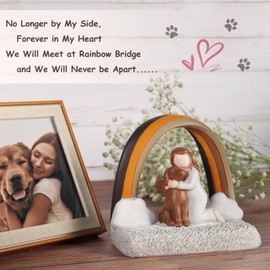 Rainbow Bridge Dog Memorial Gifts, Dog Memorial Gifts For Loss Of Dog- I'll Meet You at The Rainbow Bridge- Pet Memorial Gifts For Dogs, Loss Of Dog Sympathy Gift- Pet Loss Gifts, Pet Memorial Statue
