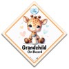 Grandchild on Board Car Sign, Cute Giraffe Design Baby on