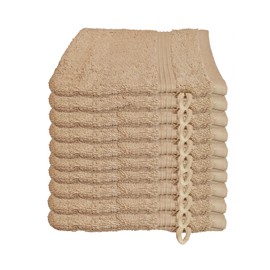 Julie Julsen Pack of 10 Face Cloths 23 Colours Soft and Absorbent 500gsm Öko Tex Sand 15 x 21 cm