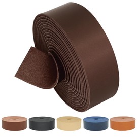 ABIDISO Faux Leather Strap 1 Inch Wide 90 Inches Long Leather Strip, Soft Leather for DIY Craft Projects, Leather Belt Strips, Hobby Workshop - Coffee