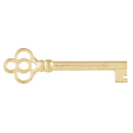 UNIQANTIQ HARDWARE SUPPLY Brass Plated Hollow Barrel Skeleton Key for Cabinet Doors, Dresser Drawers, Grandfather Clocks - Antique, Vintage, Old Furniture | SK5-DB