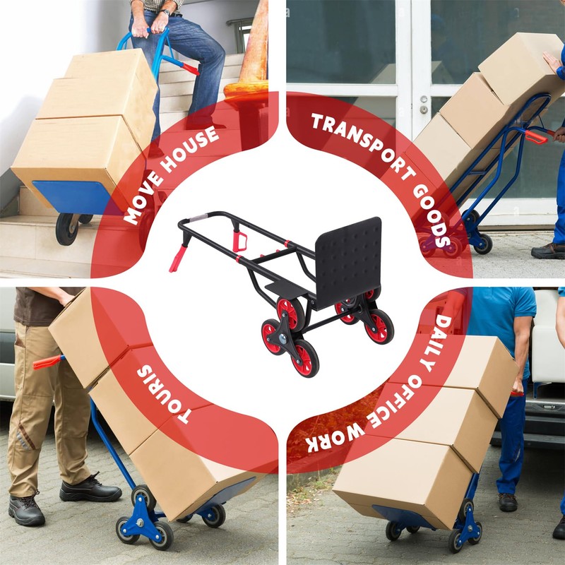findmall Heavy Duty 440lb Stair Hand Truck Folding Dolly Cart