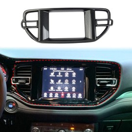 crosselec Carbon Fiber Interior GPS Navigation Panel Frame Air Outlet AC Vent Cover Trim for Dodge Durango 2021+