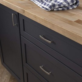 LIBERTY P18957C-SN-C 3 Notched Kitchen Cabinet Hardware Drawer Handle Pull, Satin Nickel