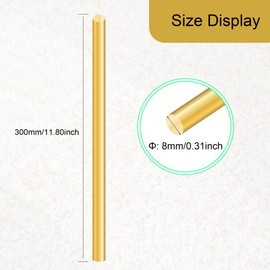 LAVMHAB Brass Rod 8 mm x 300 mm, Brass Solid Round Rod for DIY Crafts (Pack of 1)