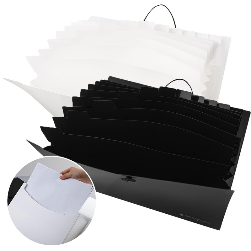 Pack of 1 A4 Document Folder with 12 Compartments, Expanding
