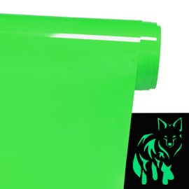 FOSER Plotter Film Textile, Glow in the Dark Plotter Film 30.5 cm x 1.5 m Heat Transfer Vinyl (Glow in the Dark - Green)