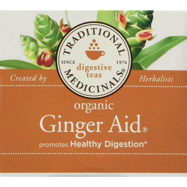 Traditional Medicinals Organic Ginger Aid Herbal Wrapped Tea Bags, 16 ct