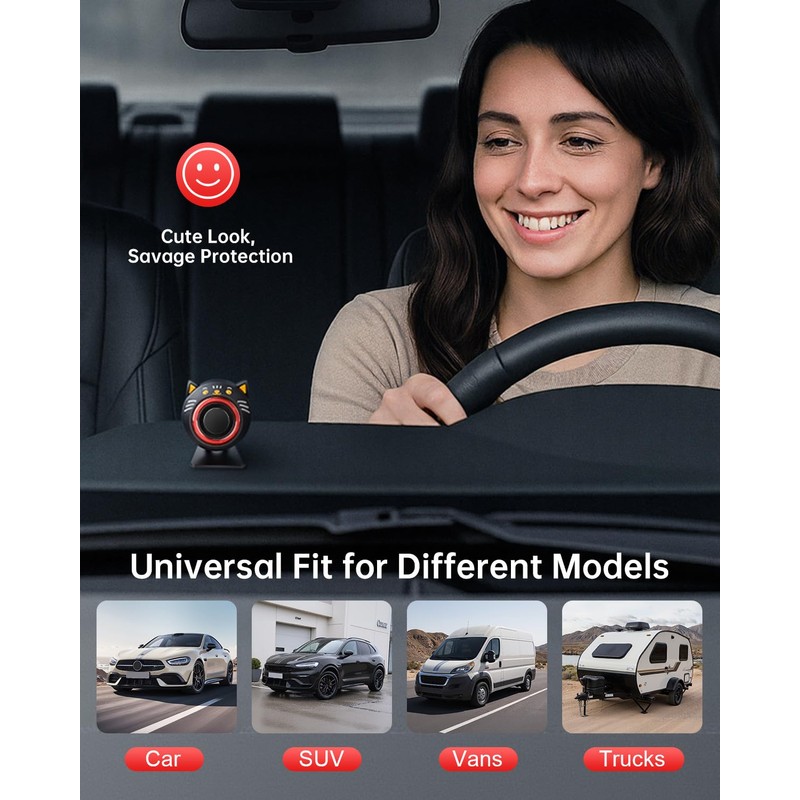 Electop 120dB Car Alarm System with Motion Sensor & Sound,