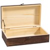 Dedoot Unfinished Wooden Box with Hinged Lid 9.7x5.5x2.7 Inch Rectangle