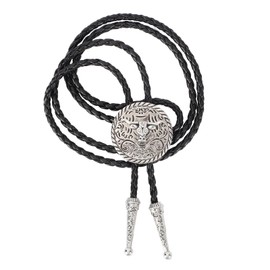 LALATCH Bolo Tie for Men Women, Cowboy Bolo Tie Texas Cowgirl Cowboy Necktie Bolo Ties Cowboy Accessories for Men Women, Silvery Circle Small Bull