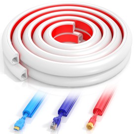 157 Inch Self-Adhesive TV Cable Hider, Home Audio Flexible Wire Cord Management, RG6 Coaxial Cable Raceways, HDMI Cable Cord Hider, White (4m)