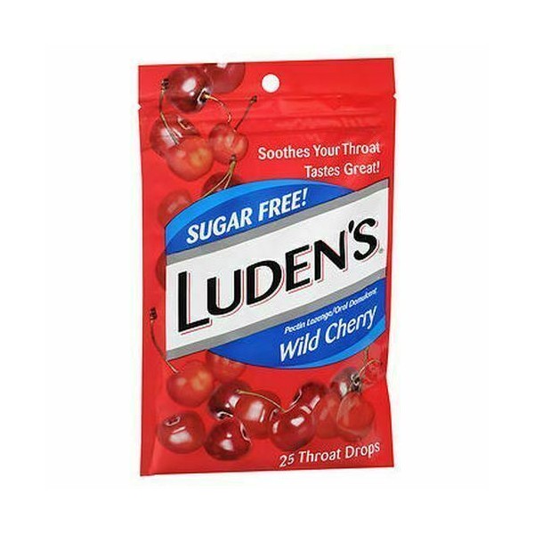 Luden's Throat Drops Sugar Free Wild Cherry 25 Each