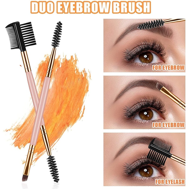 Eyebrow Brush and Comb Set, 2Pcs Eye Duo Brow Brush,