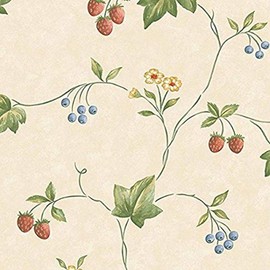Norwall NWKE29900 Franklin Floral Trail Textured Wallpaper, Blue