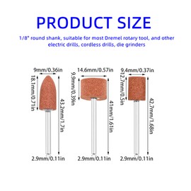 dophee 60Pcs/Set Aluminium Oxide Mounted Grinding Stone Sanding Drill Bits with 1/8" Shank for Dremel Rotary Tool Grinder Deburring Grinding Sharpening