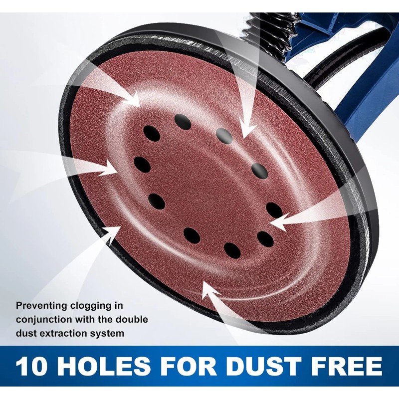 10Pcs 9" Drywall Sanding Discs 10-Hole Hook Loop 40-240 Grit