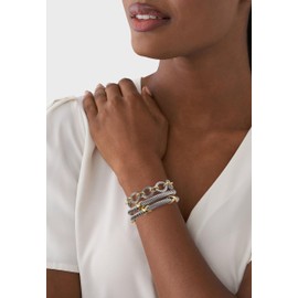 Aprilery 3 Pcs Cuff Bracelet for Women Wire Cable Bracelet - Twisted Two Tone Bangle Gold and Silver Bracelet - Chain Circle Link Bracelets Jewelry Gifts